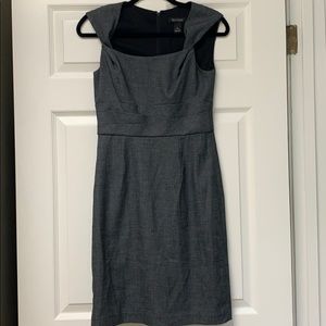 While House Black Market Sleeveless Grey Zip Dress